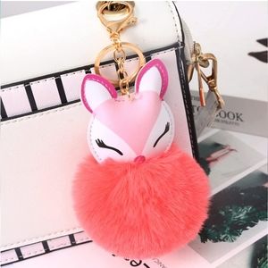 Cute Fox Pom Pom Key Chain